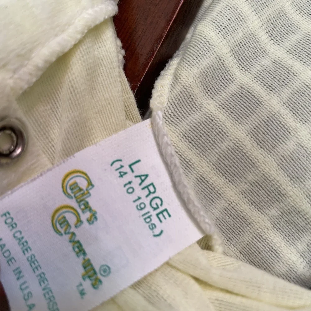 Cutler's Cuvver-Ups 80s Vintage Yellow Embroidered Puppy Sleeper Sz L‎ 14-19 lbs